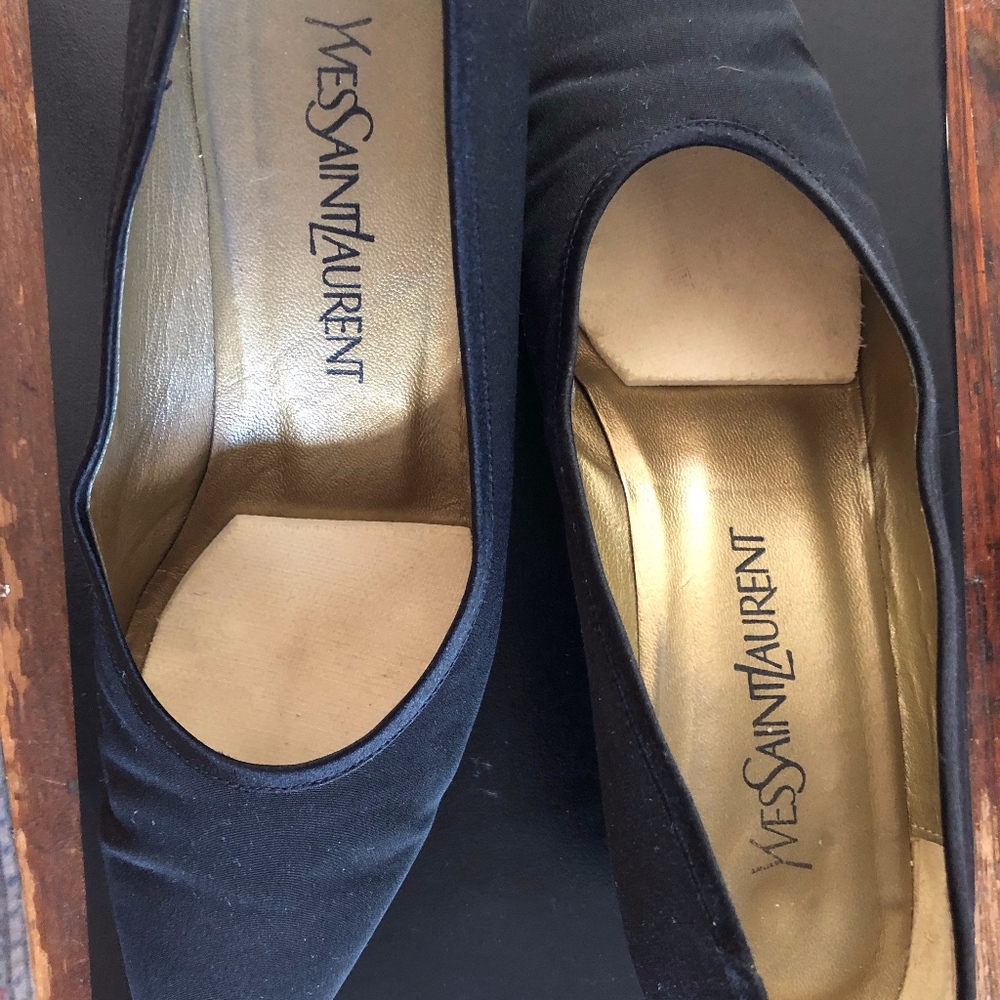Black YSL evening shoe